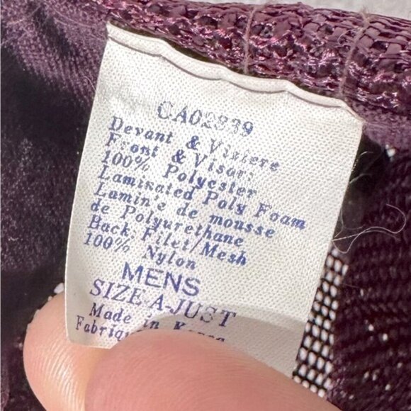 Vintage 1987 Burgundy Western Canadian Hockey Tourney Mesh Back Trucker Hat - Picture 10 of 11